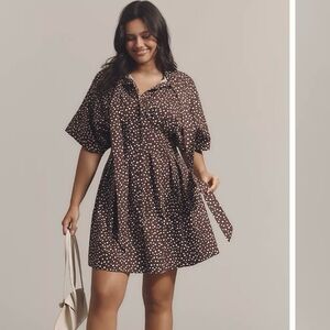 NWT Anthropologie Tobin Tie Neck Shirt Dress